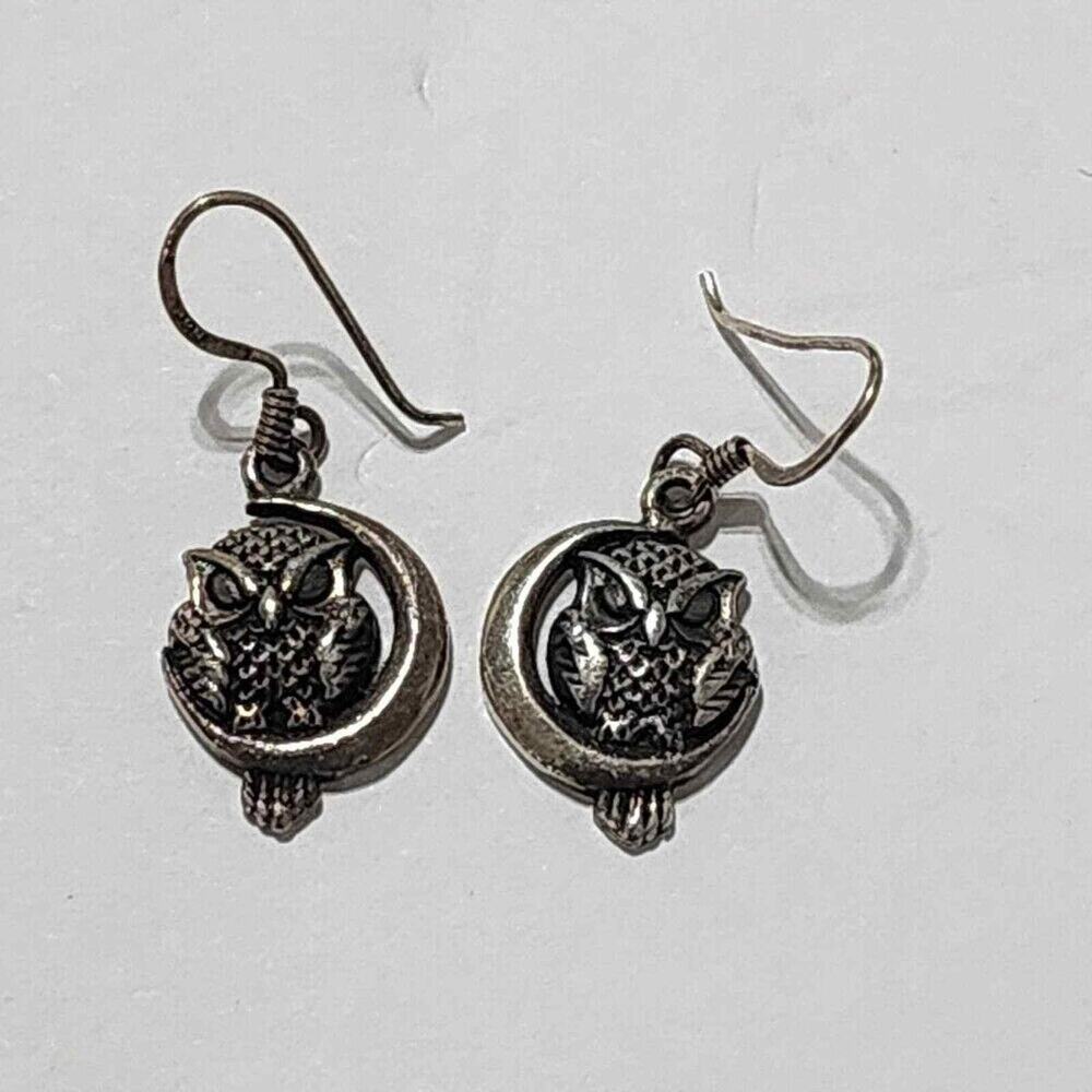 Sterling silver stamped 925 owl earrings